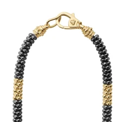 Gold<LAGOS 18K Gold Large Station Ceramic Beaded Necklace | 5Mm