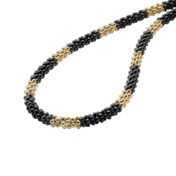 Gold<LAGOS 18K Gold Large Station Ceramic Beaded Necklace | 5Mm