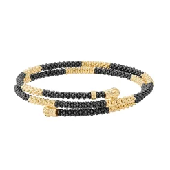Gold<LAGOS 18K Gold Large Station Ceramic Wrap Bracelet