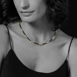 Gold<LAGOS 18K Gold Large Station Ceramic Beaded Necklace | 3Mm