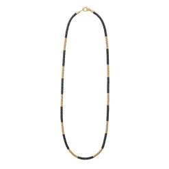 Gold<LAGOS 18K Gold Large Station Ceramic Beaded Necklace | 3Mm