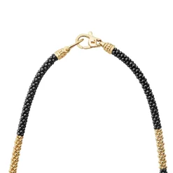 Gold<LAGOS 18K Gold Large Station Ceramic Beaded Necklace | 3Mm