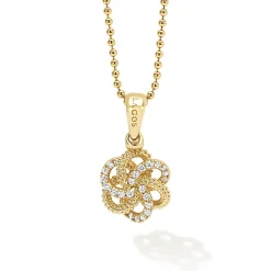 Gold<LAGOS 18K Gold Love Knot Diamond Pendant Necklace