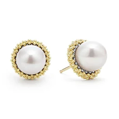 Silver<LAGOS 18K Gold Pearl Earring And Necklace Gift Set