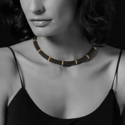 Gold<LAGOS 18K Gold Single Station Ceramic Beaded Necklace | 9Mm