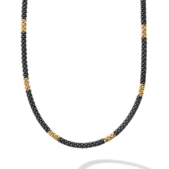 Gold<LAGOS 18K Gold Small Station Ceramic Beaded Necklace | 3Mm