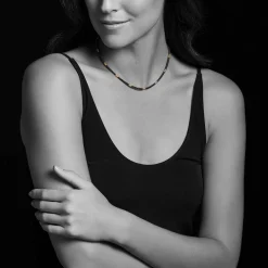 Gold<LAGOS 18K Gold Small Station Ceramic Beaded Necklace | 3Mm