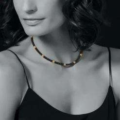 Gold<LAGOS 18K Gold Small Station Ceramic Beaded Necklace | 5Mm