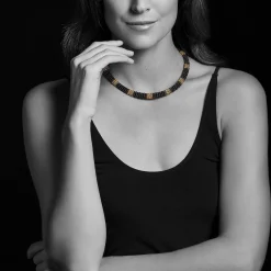 Gold<LAGOS 18K Gold Small Station Ceramic Beaded Necklace | 9Mm