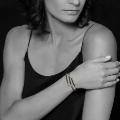 Gold<LAGOS 18K Gold Small Station Ceramic Wrap Bracelet