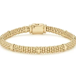 Gold<LAGOS 18K Gold Station Caviar Bracelet | 6Mm