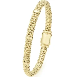 Gold<LAGOS 18K Gold Station Caviar Bracelet | 6Mm