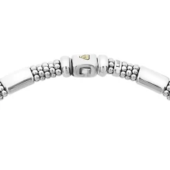 Two-Tone<LAGOS 18K Gold Station Caviar Necklace | 12Mm