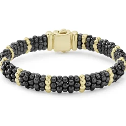 Gold<LAGOS 18K Gold Station Ceramic Beaded Bracelet | 9Mm