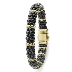Gold<LAGOS 18K Gold Station Ceramic Beaded Bracelet | 9Mm