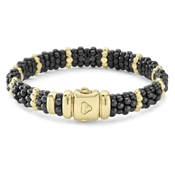 Gold<LAGOS 18K Gold Station Ceramic Beaded Bracelet | 9Mm