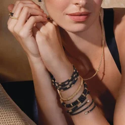 Gold<LAGOS 18K Gold Station Ceramic Beaded Bracelet | 9Mm