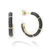 Gold<LAGOS 18K Gold Station Ceramic Beaded Hoop Earrings