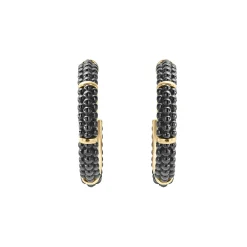Gold<LAGOS 18K Gold Station Ceramic Beaded Hoop Earrings