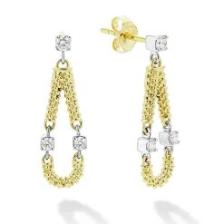 Gold<LAGOS 18K Gold Superfine Diamond Tear Drop Earrings