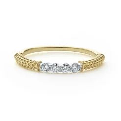 Gold<LAGOS 18K Gold Superfine Diamond Stacking Ring