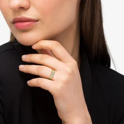 Gold<LAGOS 18K Gold Superfine Diamond Center Ring