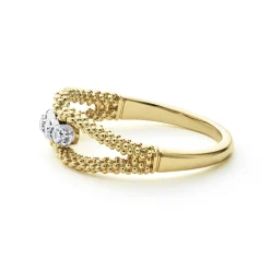 Gold<LAGOS 18K Gold Superfine Diamond Center Ring