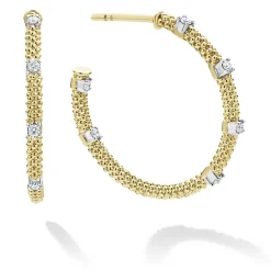Diamonds<LAGOS 18K Gold Superfine Diamond Hoop Earrings