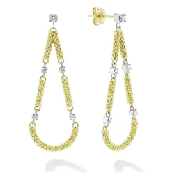Gold<LAGOS 18K Gold Superfine Diamond Drop Earrings