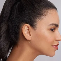 Gold<LAGOS 18K Gold Superfine Hoop Earrings