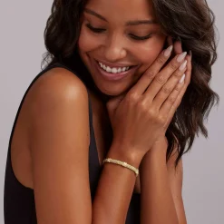 Diamonds<LAGOS 18K Gold Three Station X Diamond Caviar Bracelet | 6Mm