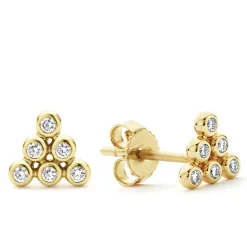 Gold<LAGOS 18K Gold Triangle Diamond Stud Earrings
