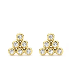 Gold<LAGOS 18K Gold Triangle Diamond Stud Earrings