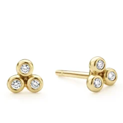Diamonds<LAGOS 18K Gold Triangle Diamond Stud Earrings