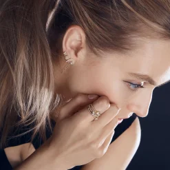 Gold<LAGOS 18K Gold Triangle Diamond Stud Earrings