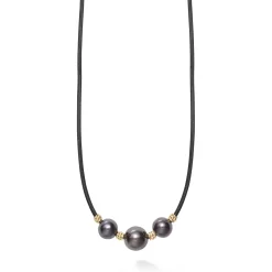 Necklaces & Chains<LAGOS 18K Gold Triple Black Pearl Necklace