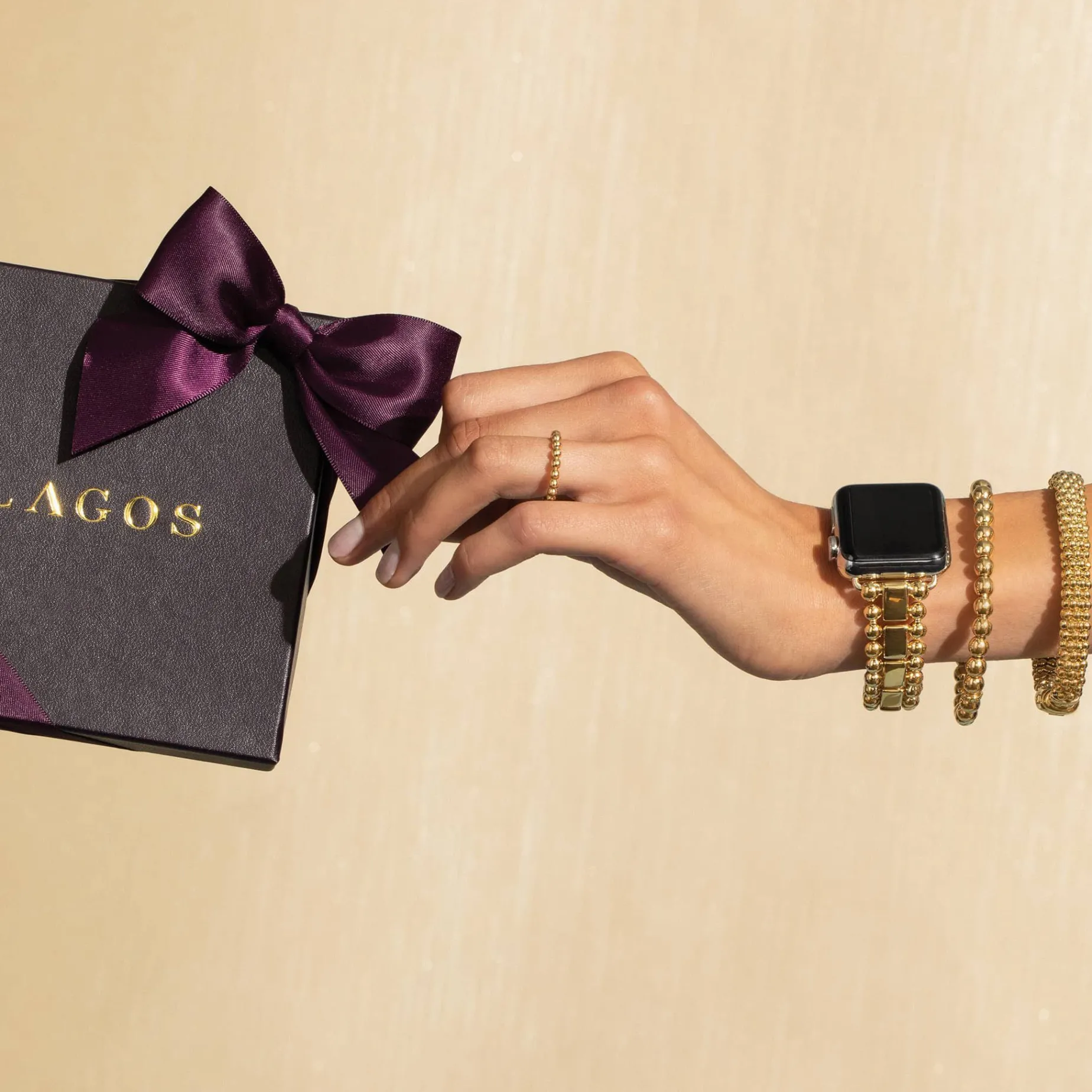 Gold<LAGOS 18K Gold Watch Bracelet-38-45Mm