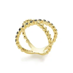 Diamonds<LAGOS 18K Gold X Black Diamond Ring
