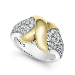 Two-Tone<LAGOS 18K Gold X Diamond Ring