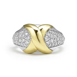 Two-Tone<LAGOS 18K Gold X Diamond Ring