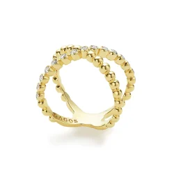 Gold<LAGOS 18K Gold X Diamond Ring