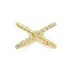 Gold<LAGOS 18K Gold X Diamond Ring