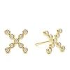 Diamonds<LAGOS 18K Gold X Diamond Stud Earrings