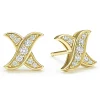 Diamonds<LAGOS 18K Gold X Diamond Stud Earrings