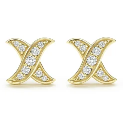 Diamonds<LAGOS 18K Gold X Diamond Stud Earrings