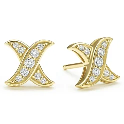 Stud Earrings<LAGOS 18K Gold X Diamond Stud Earrings