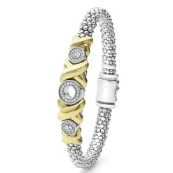Two-Tone<LAGOS 18K Gold Xo Diamond Bracelet | 6Mm