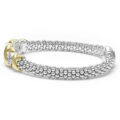 Two-Tone<LAGOS 18K Gold Xo Diamond Bracelet | 6Mm