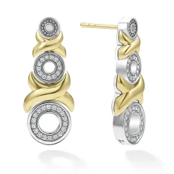 Two-Tone<LAGOS 18K Gold Xo Diamond Drop Earrings