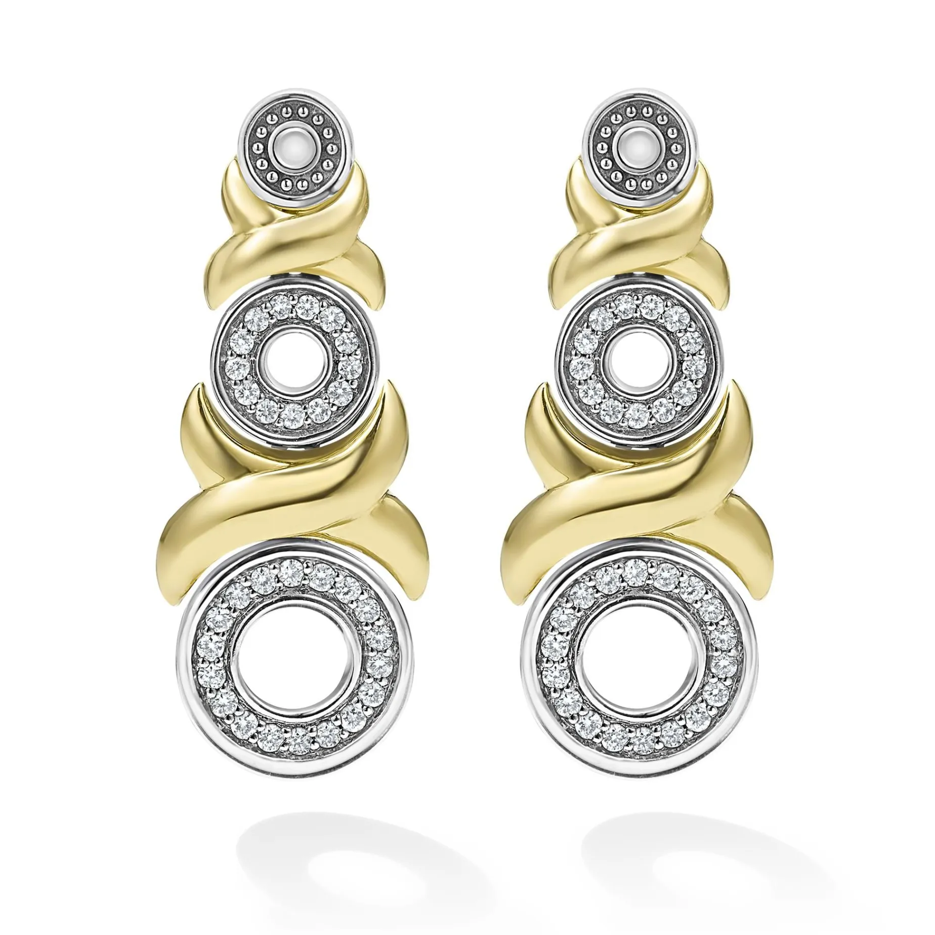 Two-Tone<LAGOS 18K Gold Xo Diamond Drop Earrings